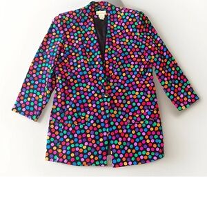Polka Dot 80s 90s Colourful FRANK USHER vintage blazer Jacket Size 14